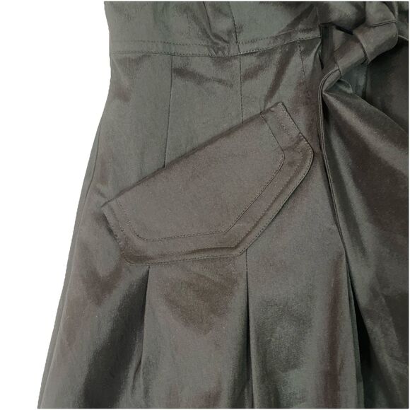 Samuel Dong Black Bubble Hem Sleeveless Mini Dress W/Ruffle, Tie, Pockets NEW S - Picture 7 of 15